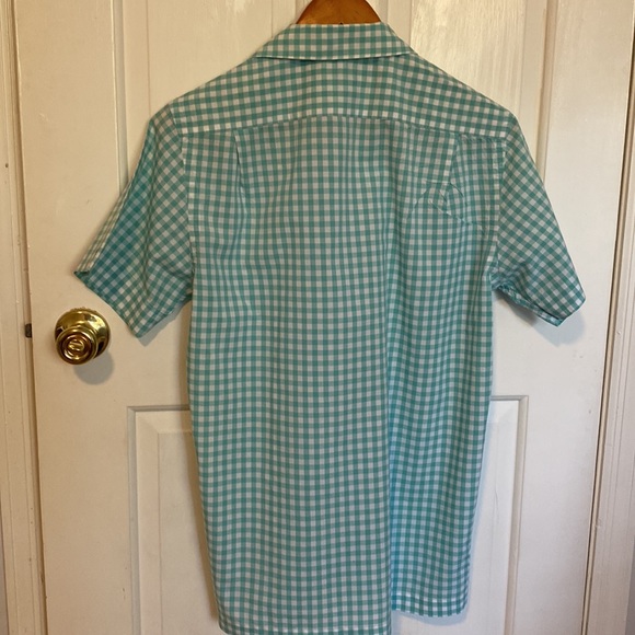 Men’s Small Polo by Ralph Lauren short sleeve button up mint green checked shirt - Picture 6 of 6